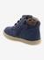 Halfhoge leren laarsjes babyjongen Tackland KICKERS® BLAUW DONKER UNI - vertbaudet enfant 