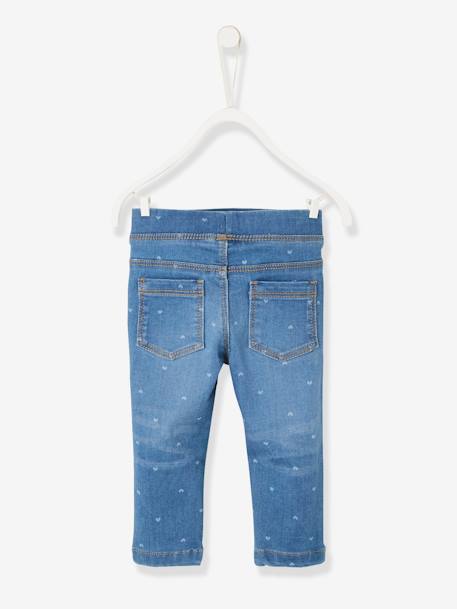 Treggig baby meisje van denim met print STONE - vertbaudet enfant 