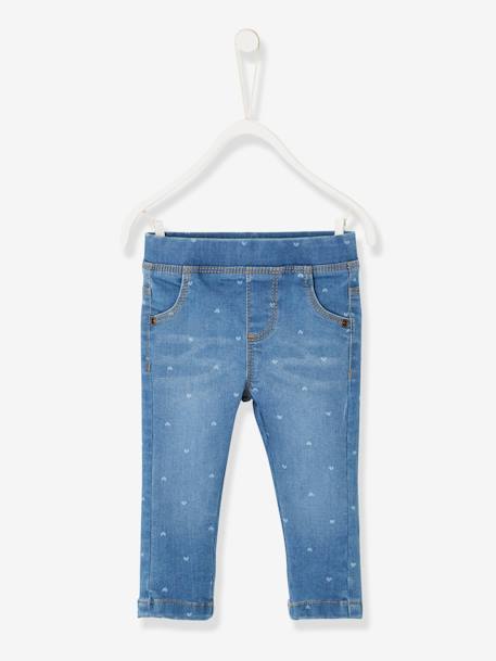 Treggig baby meisje van denim met print STONE - vertbaudet enfant 