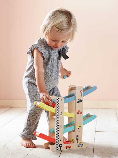 Houten auto-glijbaan meerkleurig - vertbaudet enfant 