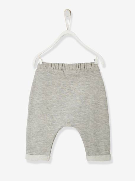 Molton babybroek Beige gevlekte AOP walvis+GECHINEERD LICHTGRIJS - BROS B+INKT - vertbaudet enfant 