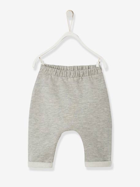 Molton babybroek Beige gevlekte AOP walvis+GECHINEERD LICHTGRIJS - BROS B+INKT - vertbaudet enfant 