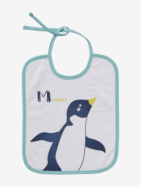 Set van 7 babyslabbetjes VERTBAUDET met decor zeedieren Prints op witte achtergrond - vertbaudet enfant 