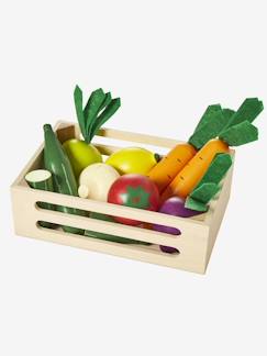 Speelgoed-Imitatiespelletjes-Keuken en etenswaren-Houten krat met groenten voor het diner