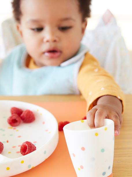 Maaltijdkoffer van silicone set met print+setje babyblauw+veel groen - vertbaudet enfant 