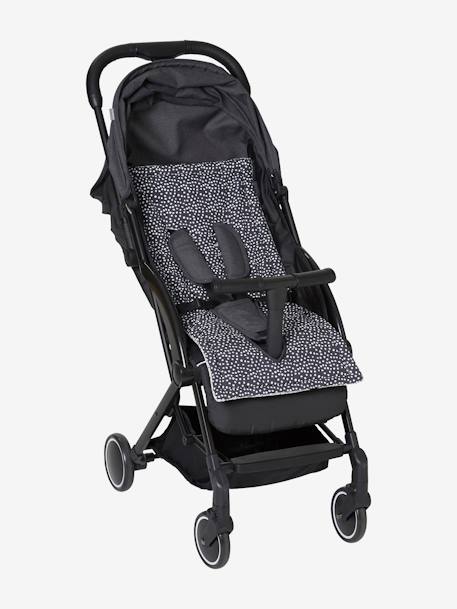 Omkeerbare bescherming van twee soorten materiaal voor zitting kinderwagen ivoor/antraciet - vertbaudet enfant 