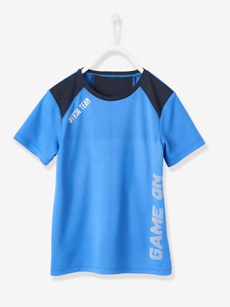 Jongens sportshirt van technisch materiaal blauw vlag - vertbaudet enfant 