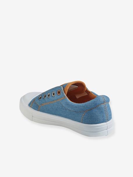 Elastische stoffen sneakers baby jongen DENIM+grijs+KAKI DINO - vertbaudet enfant 