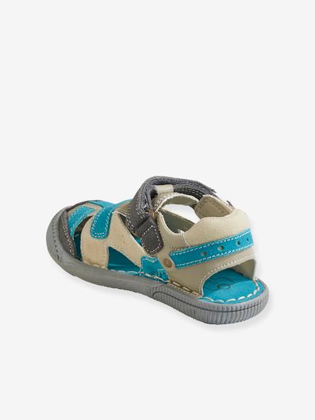 Sandalen met klittenband jongens kleutercollectie GRIJS - vertbaudet enfant 