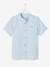 Overhemd van katoen/linnen met maokraag en korte mouwen voor jongens hemelsblauw+wit - vertbaudet enfant 