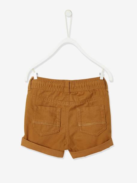 Gekeperde short met elastische tailleband babyjongen beige+camel+groengrijs - vertbaudet enfant 