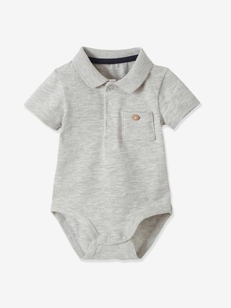 Set van 2 newborn rompertjes met polokraag met zakje hemelsblauw+set inkt - vertbaudet enfant 