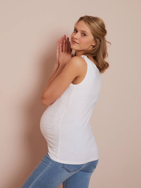 Set met 2 onderhemdjes voor de zwangerschap en borstvoeding Set inkt en gechineerd grijs+SET ZWART - vertbaudet enfant 