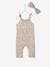 Set jumpsuit en haarband babymeisje van molton groengrijs met print+lichtroze+nachtblauw+wit met print - vertbaudet enfant 