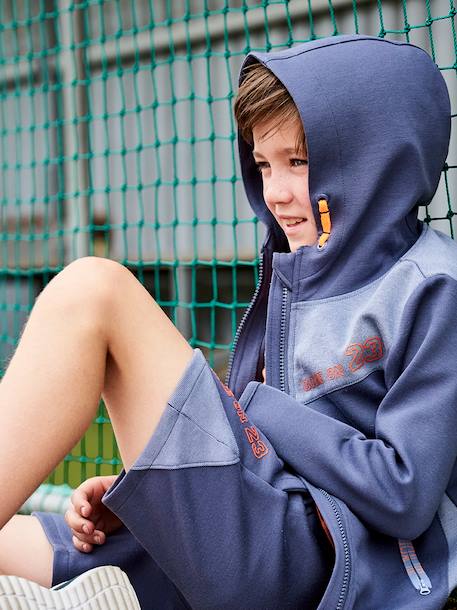 Jongenssweater met rits, technisch materiaal Blauw - vertbaudet enfant 