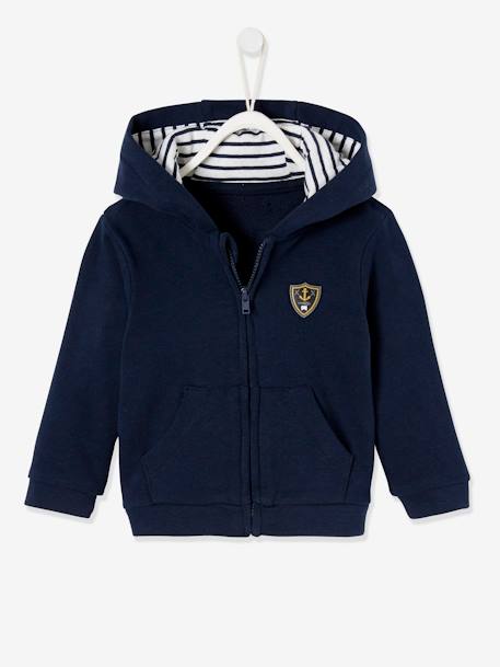 Jongensbabysweater met rits en capuchon inkt - vertbaudet enfant 