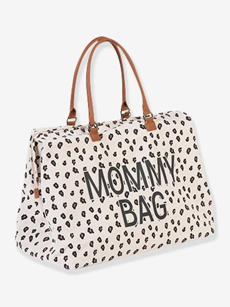 Luiertas Mommy bag large canvas CHILDHOME Gebroken wit luipaard - vertbaudet enfant 