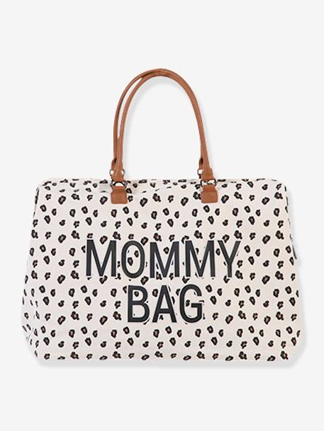 Luiertas Mommy bag large canvas CHILDHOME Gebroken wit luipaard - vertbaudet enfant 