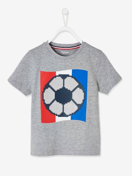 Jongensvoetbalshirt met reliëfpatroon grijs gechineerd - vertbaudet enfant 