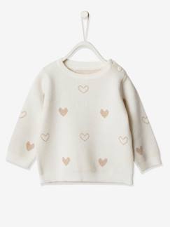 Baby-Trui, vest, sweater-Trui-Jacquardtrui met hartjes babymeisje