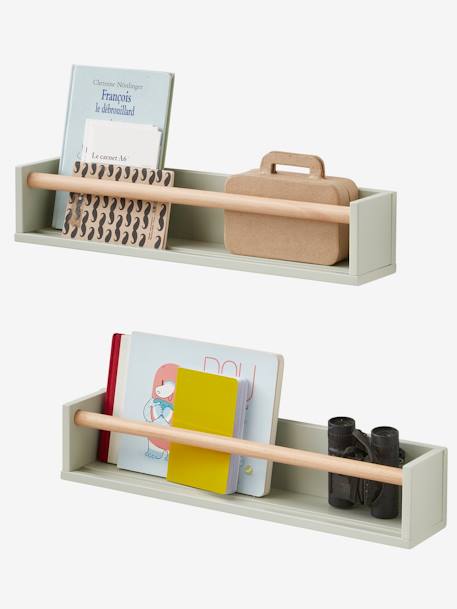 Set van 2 boekenkastjes GROEN+ROZE+WIT/HOUT - vertbaudet enfant 