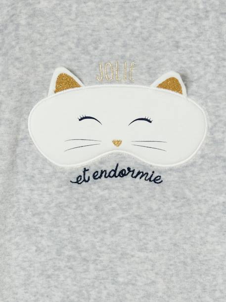 Fluwelen pyjama 'kattenmasker' meisje grijs - vertbaudet enfant 