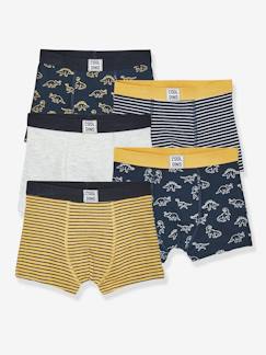 Jongens-Ondergoed-Slipje, boxershort-Set van 5 stretch jongensboxers Dino