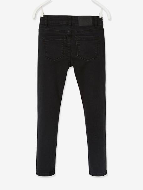 Slim fit jeans Morphologik 'waterless' meisjes heupomtrek SMALL zwart denim - vertbaudet enfant 