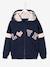 Sportsweater met rits en capuchon voor meisjes met grafische details marineblauw+snoepjesroze - vertbaudet enfant 