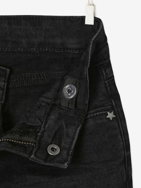 Slim fit jeans Morphologik 'waterless' meisjes heupomtrek LARGE zwart denim - vertbaudet enfant 