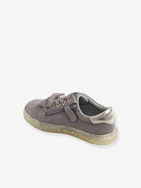 Corduroy sneakers voor meisjes GRIJS - vertbaudet enfant 