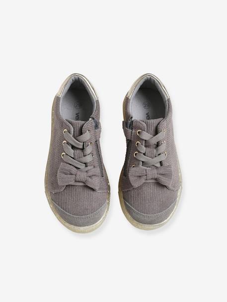 Corduroy sneakers voor meisjes GRIJS - vertbaudet enfant 