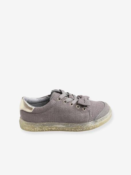 Corduroy sneakers voor meisjes GRIJS - vertbaudet enfant 