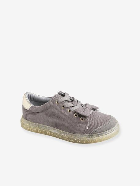 Corduroy sneakers voor meisjes GRIJS - vertbaudet enfant 