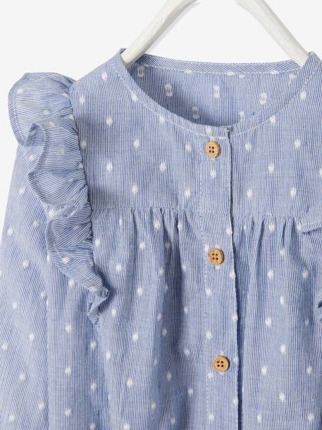 Blouse met ruches baby meisje gestreept indigo - vertbaudet enfant 