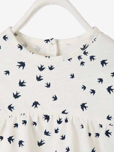 T-shirt met print babymeisje ivoor met print - vertbaudet enfant 