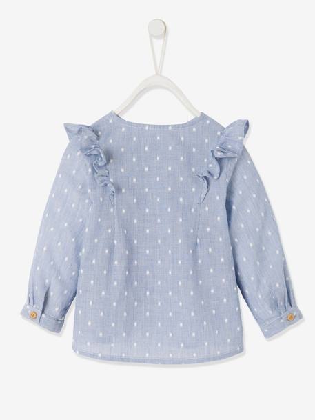 Blouse met ruches baby meisje gestreept indigo - vertbaudet enfant 