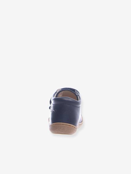 Laarsjes voor jongensbaby Cocoon klittenband NATURINO® 1e stapjes cognac+marineblauw - vertbaudet enfant 