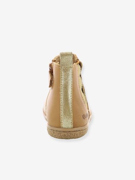 Laarsjes Vetudi KICKERS® voor meisjes bronsbruin+camel goud+metallic marineblauw - vertbaudet enfant 