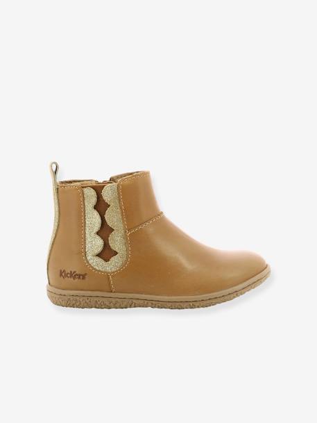 Laarsjes Vetudi KICKERS® voor meisjes bronsbruin+camel goud+metallic marineblauw - vertbaudet enfant 