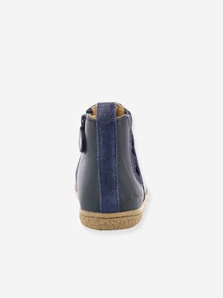 Laarsjes Vetudi KICKERS® voor meisjes bronsbruin+camel goud+metallic marineblauw - vertbaudet enfant 