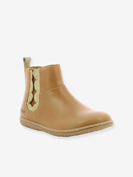 Laarsjes Vetudi KICKERS® voor meisjes bronsbruin+camel goud+metallic marineblauw - vertbaudet enfant 