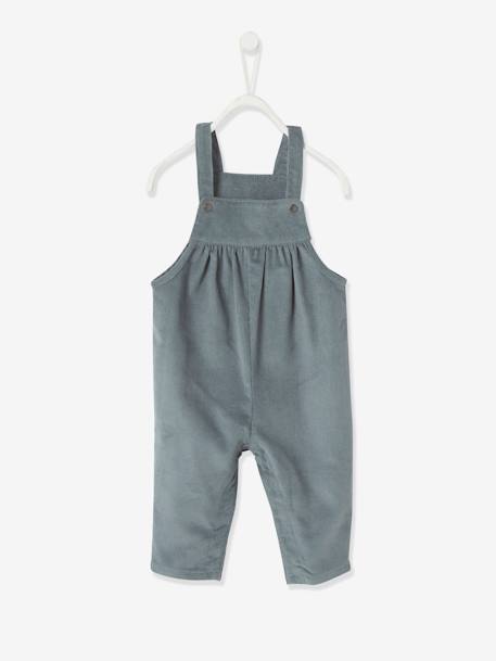 Set fluwelen blouse en overall voor meisjesbaby hemelsblauw - vertbaudet enfant 