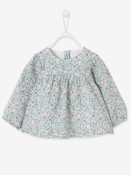 Set fluwelen blouse en overall voor meisjesbaby hemelsblauw - vertbaudet enfant 