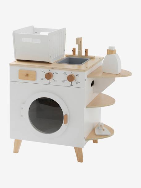 Houten wasmachine en strijkijzer wit - vertbaudet enfant 