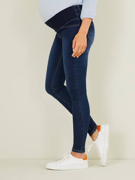 Zwangerschaps skinny jeans met lage tailleband Onbewerkt denim - vertbaudet enfant 