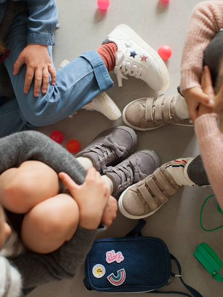 Corduroy sneakers voor meisjes GRIJS - vertbaudet enfant 