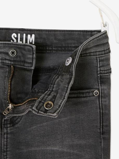 Slim fit jongensjeans Morphologik 'waterless' heupomtrek LARGE DENIM DONKERGRIJS+double stone+RUW DENIM+STONE - vertbaudet enfant 