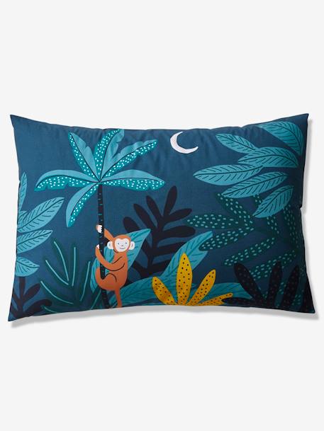 JUNGLE NIGHT kinderset dekbedovertrek + kussensloop blauw/meerkleurig - vertbaudet enfant 