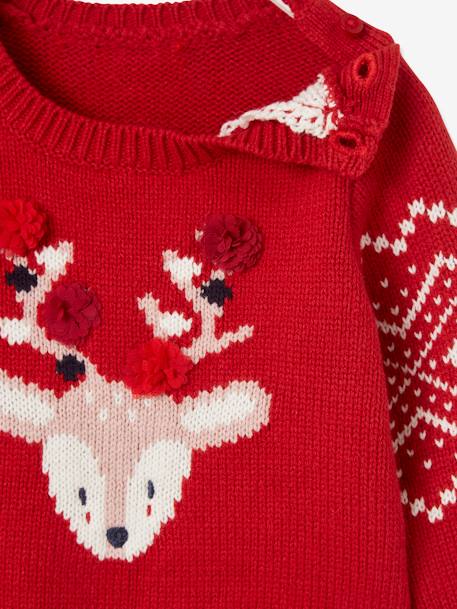 Kersttrui rendierpatroon baby unisex baksteenrood - vertbaudet enfant 